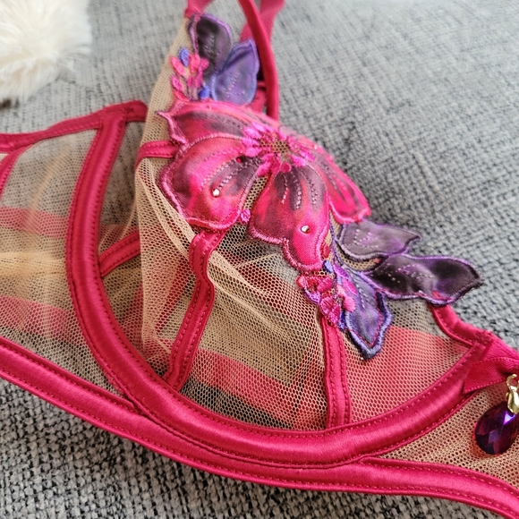 NWT Honey Birdette Marymay Bra and Garter Size 34D XS - Picture 4 of 12